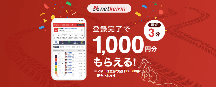 ネットケイリン:1,000円分の投票券